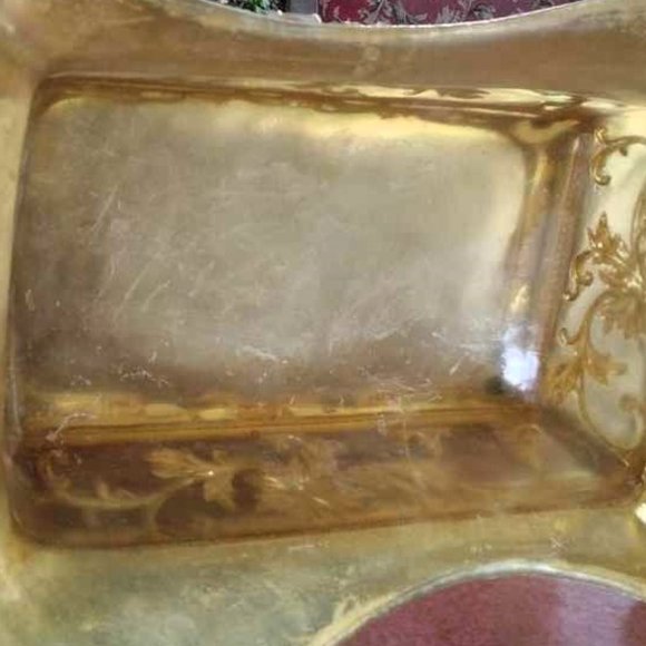 Vintage Baroque Translucent Lucite Acrylic Resin Scroll Footed Serving Dish - Picture 13 of 13